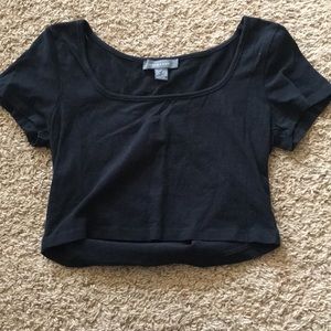 Black basic crop top